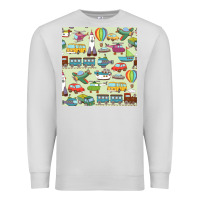 Dove Grey Planes, Trains, and Automobiles pattern Chiffon Top Premium Sweatshirt - minhPixels