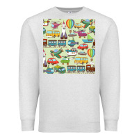 Oatmeal Heather Planes, Trains, and Automobiles pattern Chiffon Top Premium Sweatshirt - minhPixels