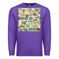 Purple Planes, Trains, and Automobiles pattern Chiffon Top Premium Sweatshirt - minhPixels