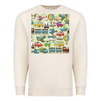 Sandshell Planes, Trains, and Automobiles pattern Chiffon Top Premium Sweatshirt - minhPixels
