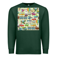 Sports Green Planes, Trains, and Automobiles pattern Chiffon Top Premium Sweatshirt - minhPixels