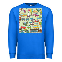 Planes, Trains, And Automobiles Pattern Chiffon Top Premium Sweatshirt | Teevron