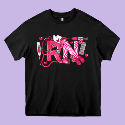 Rn Breast Cancer Registered Nurse Heavy Core Tee Designed By Lillyallendesigns