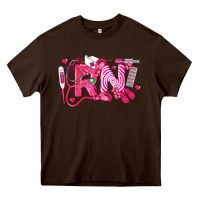 Chocolate Brown rn breast cancer registered nurse Heavy Core Tee - LillyAllenDesigns