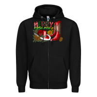 Black cowboy merry christmas Zipper Hoodie - CowhideDigitalArt