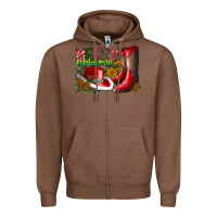 Chestnut cowboy merry christmas Zipper Hoodie - CowhideDigitalArt