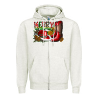 Cowboy Merry Christmas Zipper Hoodie | Teevron