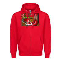Red cowboy merry christmas Zipper Hoodie - CowhideDigitalArt