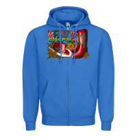True Royal cowboy merry christmas Zipper Hoodie - CowhideDigitalArt
