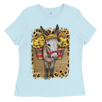 Baby Blue Donkey With Sunflowers Ladies Tee - Bettercallsaul