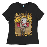 Black Donkey With Sunflowers Ladies Tee - Bettercallsaul