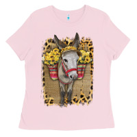 Bubblegum Pink Donkey With Sunflowers Ladies Tee - Bettercallsaul