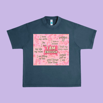 I Am Enough With Glitter Urban Heavy Tee Designed By Tumblerdesignbyshophia
