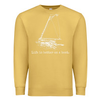 Antique Gold Life Is Better On A Boat Sailboat Sketch Cool Sailing Gifts Premium Sweatshirt - minhPixels
