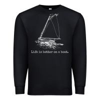 Life Is Better On A Boat Sailboat Sketch Cool Sailing Gifts Premium Sweatshirt | Teevron