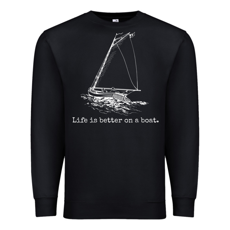 Life Is Better On A Boat Sailboat Sketch Cool Sailing Gifts Premium Sweatshirt by minhPixels | Teevron