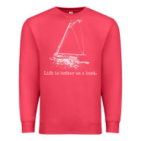 Cardinal Life Is Better On A Boat Sailboat Sketch Cool Sailing Gifts Premium Sweatshirt - minhPixels