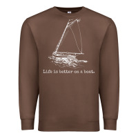Chestnut Life Is Better On A Boat Sailboat Sketch Cool Sailing Gifts Premium Sweatshirt - minhPixels
