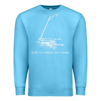 Ocean Blue Life Is Better On A Boat Sailboat Sketch Cool Sailing Gifts Premium Sweatshirt - minhPixels