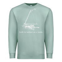 Seafoam Life Is Better On A Boat Sailboat Sketch Cool Sailing Gifts Premium Sweatshirt - minhPixels