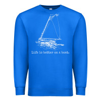 True Royal Life Is Better On A Boat Sailboat Sketch Cool Sailing Gifts Premium Sweatshirt - minhPixels