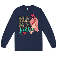 Navy Mama Junkie Mother's Day Long Sleeve Tee - CowGirlArtShop