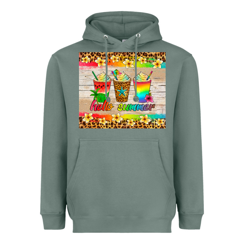 Hello Summer Ice Coffee Heavyweight Hoodie by Artiststas | Teevron
