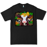 Black st patricks baby cow with leopard background Premium Tee - Jasminsmagicworld