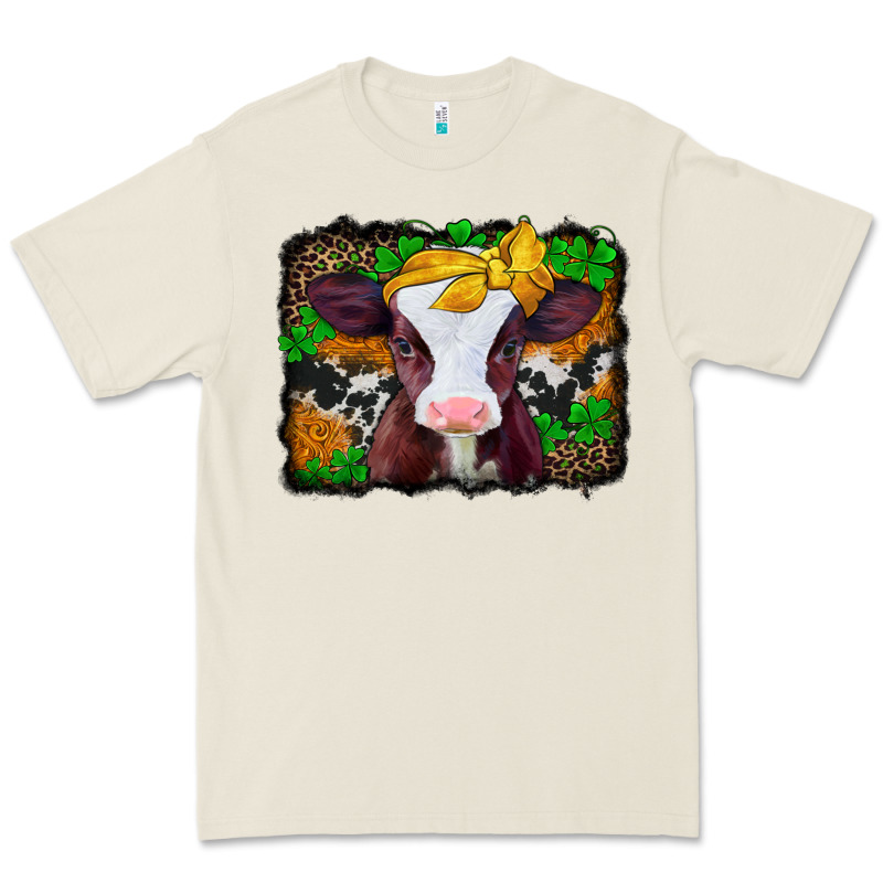 St Patricks Baby Cow With Leopard Background Premium Tee by Jasminsmagicworld | Teevron