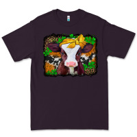 Plum st patricks baby cow with leopard background Premium Tee - Jasminsmagicworld