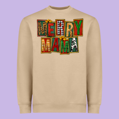 Merry Mama Heavyweight Sweatshirt Designed By Fadigitalartstudio