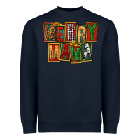 Navy merry mama Heavyweight Sweatshirt - FaDigitalArtStudio