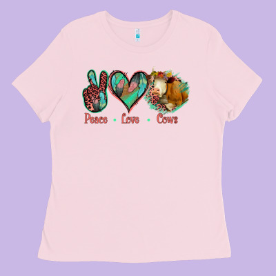 Peace Love Cows Ladies Tee Designed By Bettercallsaul
