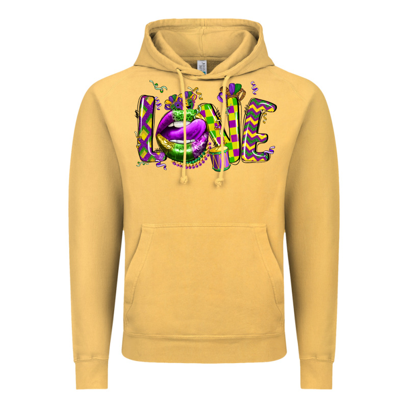 Mardi Gras Love Lips Vintage Hoodie by CowGirlArtShop | Teevron