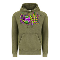 Vintage Olive mardi gras love lips Vintage Hoodie - CowGirlArtShop