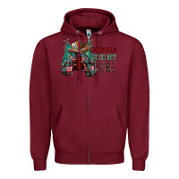 Burgundy Christmas with tribe Zipper Hoodie - CowhideDigitalArt