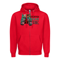 Red Christmas with tribe Zipper Hoodie - CowhideDigitalArt