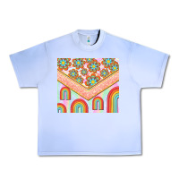 Grape Ice hippie rainbow and daisy Urban Heavy Tee - TumblerDesignByShophia