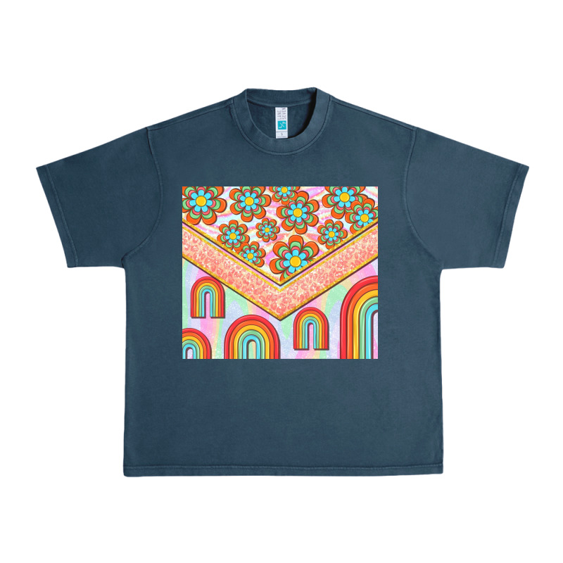 Hippie Rainbow And Daisy Urban Heavy Tee by TumblerDesignByShophia | Teevron