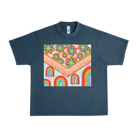 Midnight Navy hippie rainbow and daisy Urban Heavy Tee - TumblerDesignByShophia