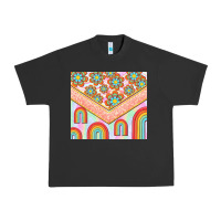 Pigment Black hippie rainbow and daisy Urban Heavy Tee - TumblerDesignByShophia