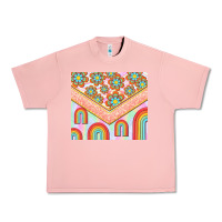 Salmon hippie rainbow and daisy Urban Heavy Tee - TumblerDesignByShophia