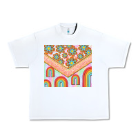 White hippie rainbow and daisy Urban Heavy Tee - TumblerDesignByShophia