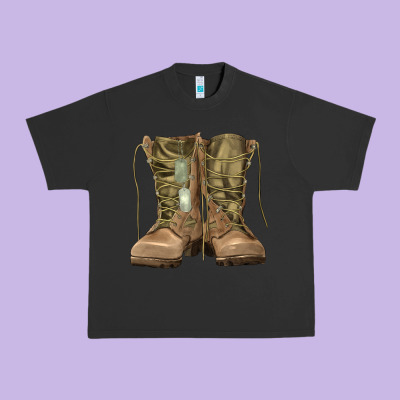 Soldier Boots Urban Heavy Tee Designed By Ranaportraitstore