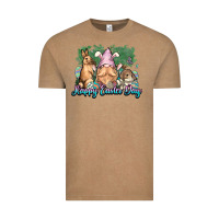 Vintage Coffee Gnome bunny Happy Easter Day Vintage Tee - HowdyJamesFarm