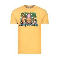 Vintage Mustard Gnome bunny Happy Easter Day Vintage Tee - HowdyJamesFarm