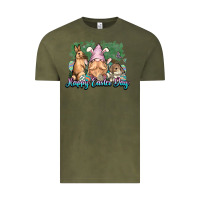 Vintage Olive Gnome bunny Happy Easter Day Vintage Tee - HowdyJamesFarm
