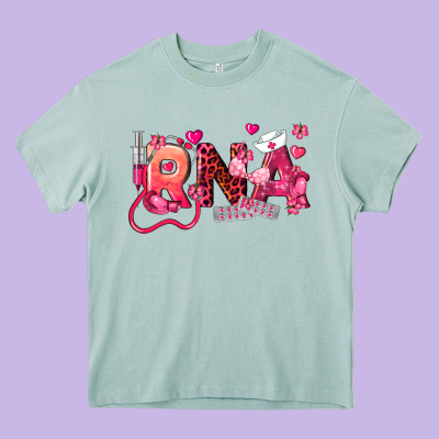 Rna Breast Cancer Registered Nurse Assistant Heavy Core Tee Designed By Lillyallendesigns