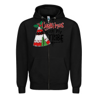 Black Christmas with my tribe boho Zipper Hoodie - CowhideDigitalArt