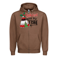 Chestnut Christmas with my tribe boho Zipper Hoodie - CowhideDigitalArt